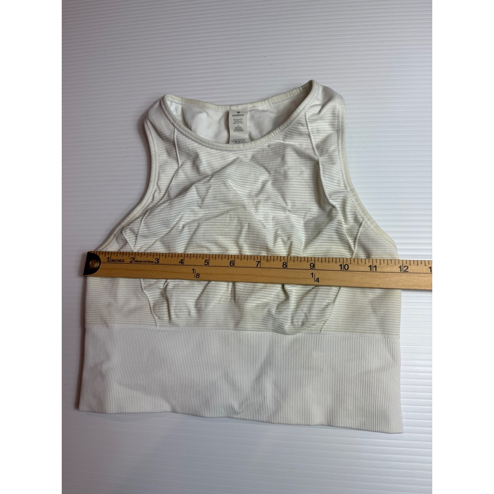 Lululemon Align Tank Top Light Support‎ Ribbed Knit Seamless White Size 4 - Picture 4 of 6